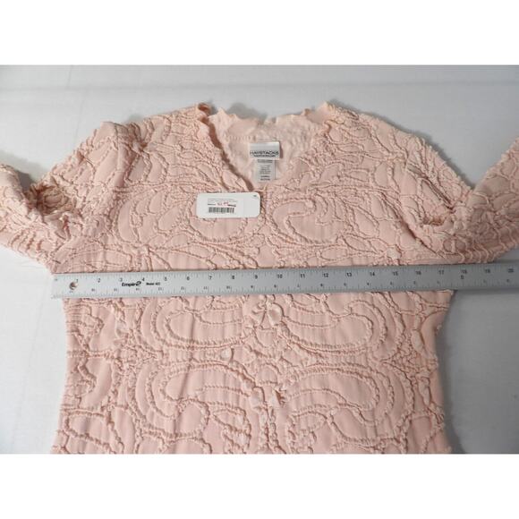 Haystacks Medium Fluence 3/4 Sleeve Surreal Textured Top Rose Quartz Light Pink - Picture 11 of 12